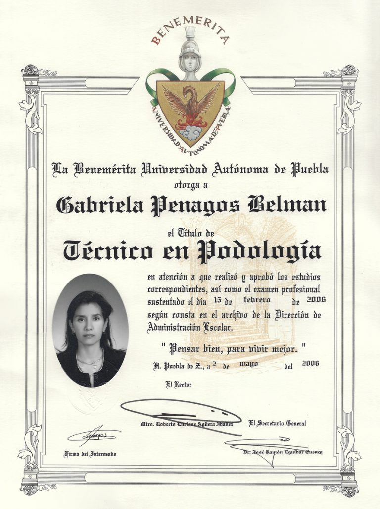 Titulo Gabriela Penangos-Podólogos-Certificados